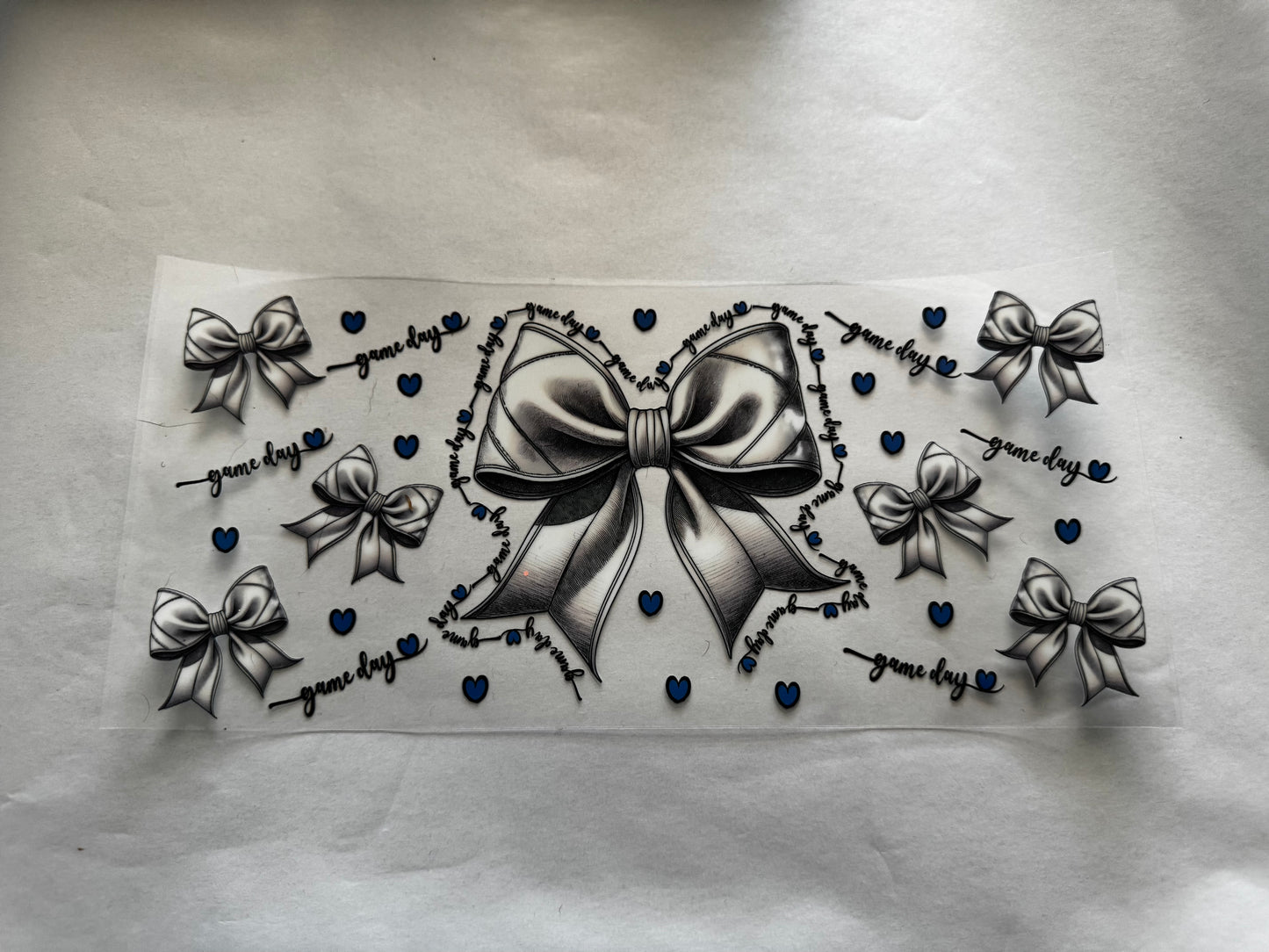 White Game Day Bow