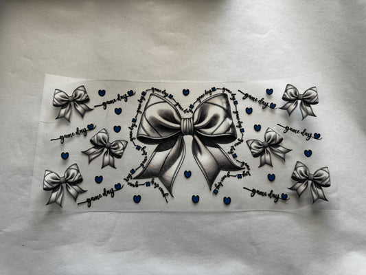 White Game Day Bow