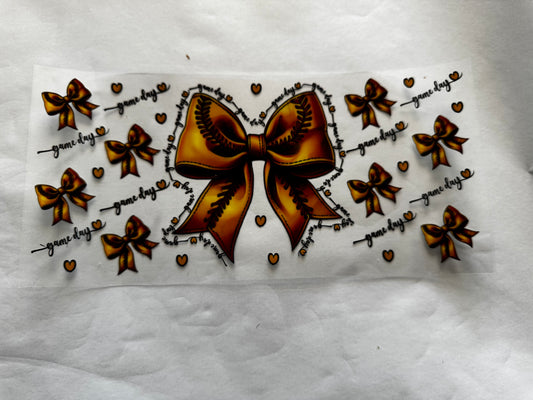 Yellow Baseball Bow